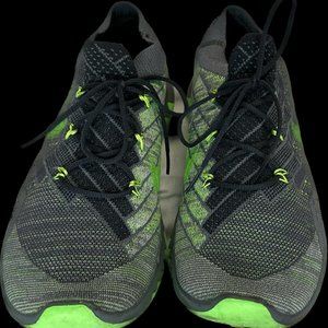 Nike Mens Free 3.0 Flyknit Running Shoes Anthracite/Cool Grey/Green Strike sz 8